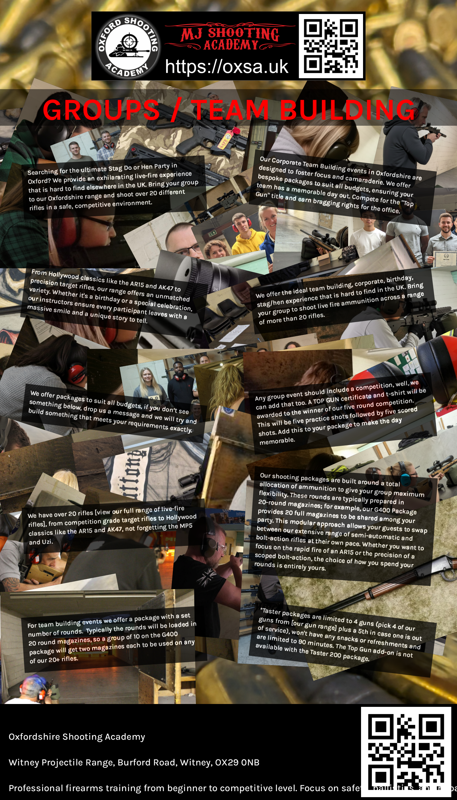 Indoor range shooting providing a unique experience day