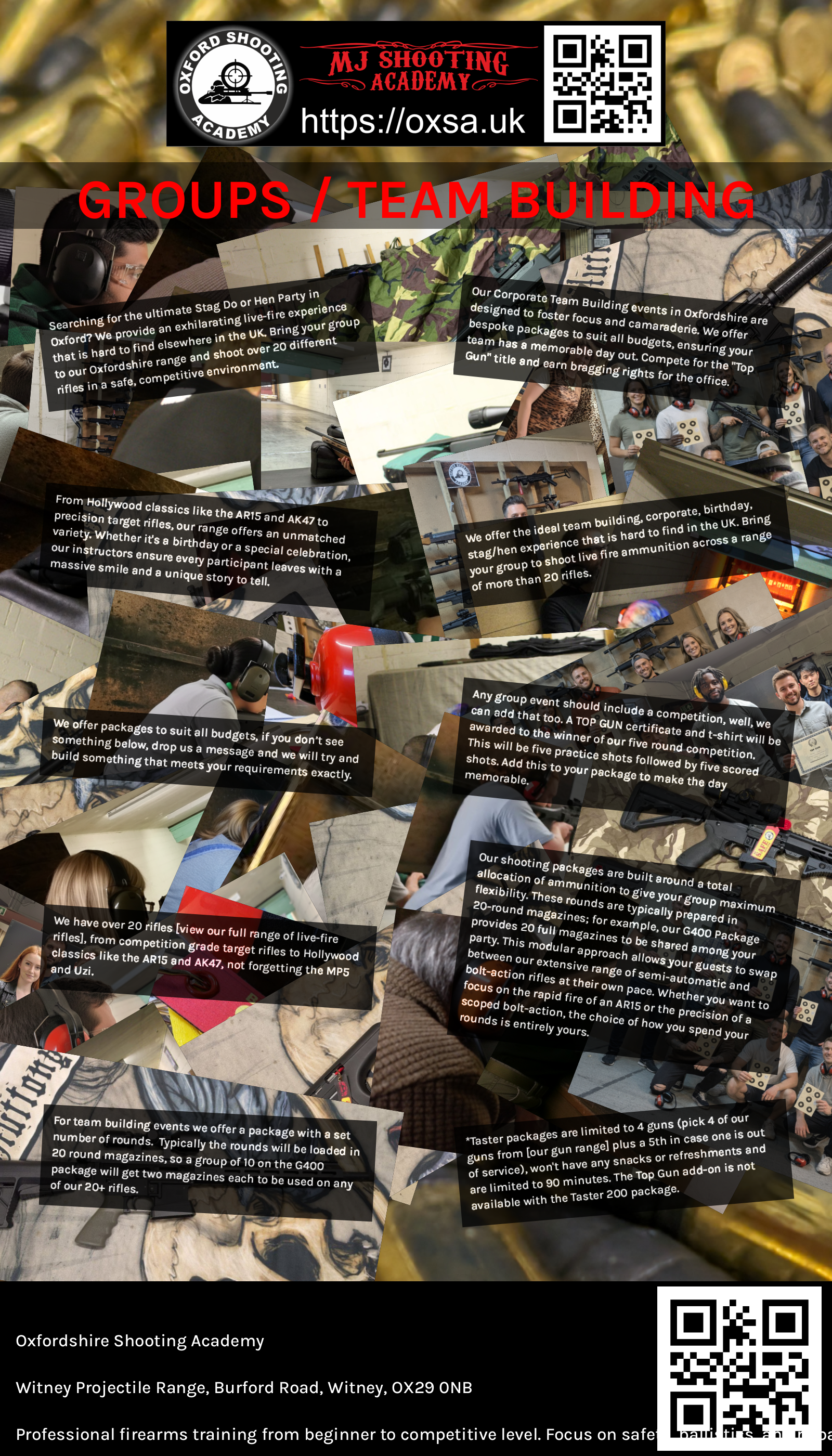 Indoor range shooting providing a unique experience day