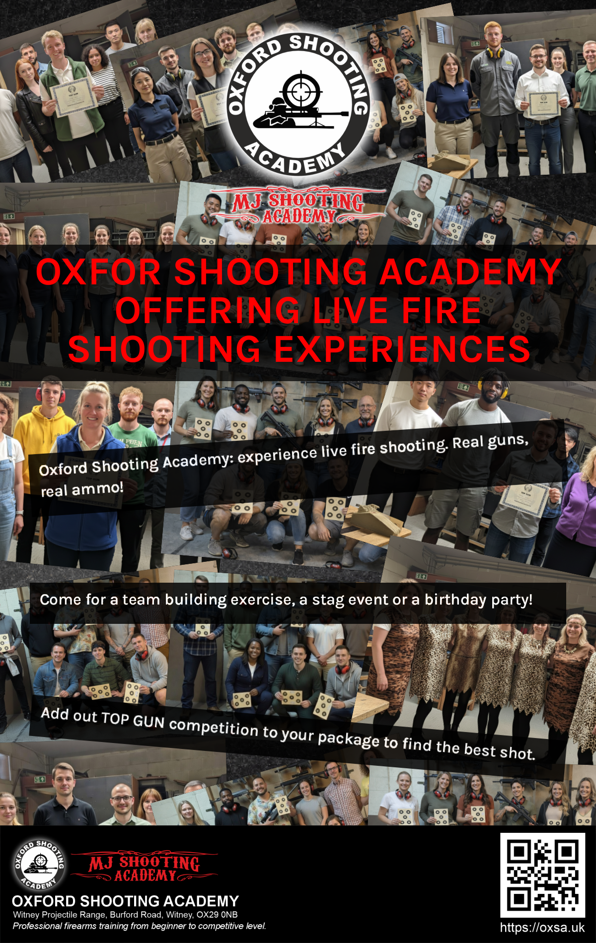 Professional shooting experience at a professional shooting range