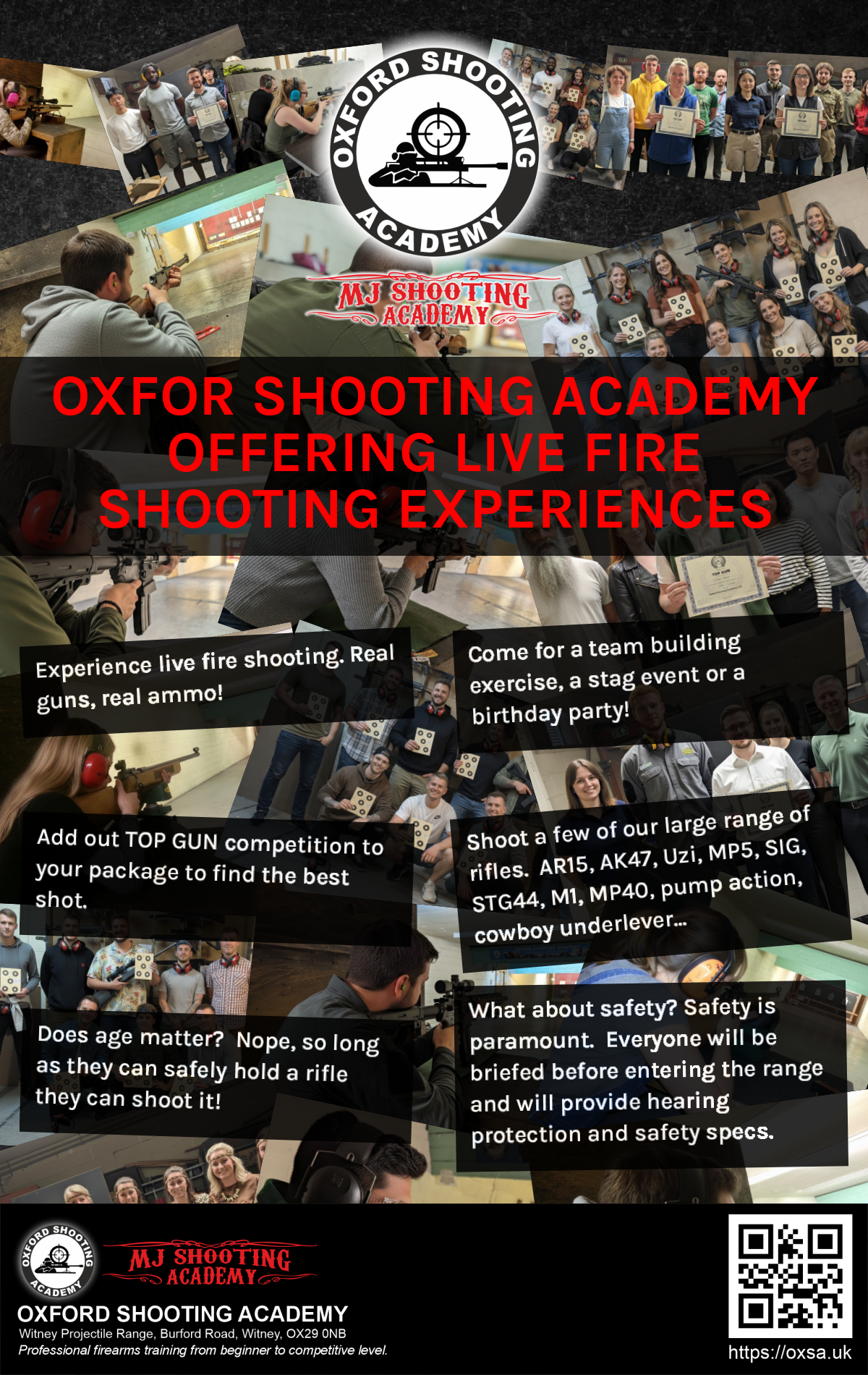 Professional shooting experience at a professional shooting range