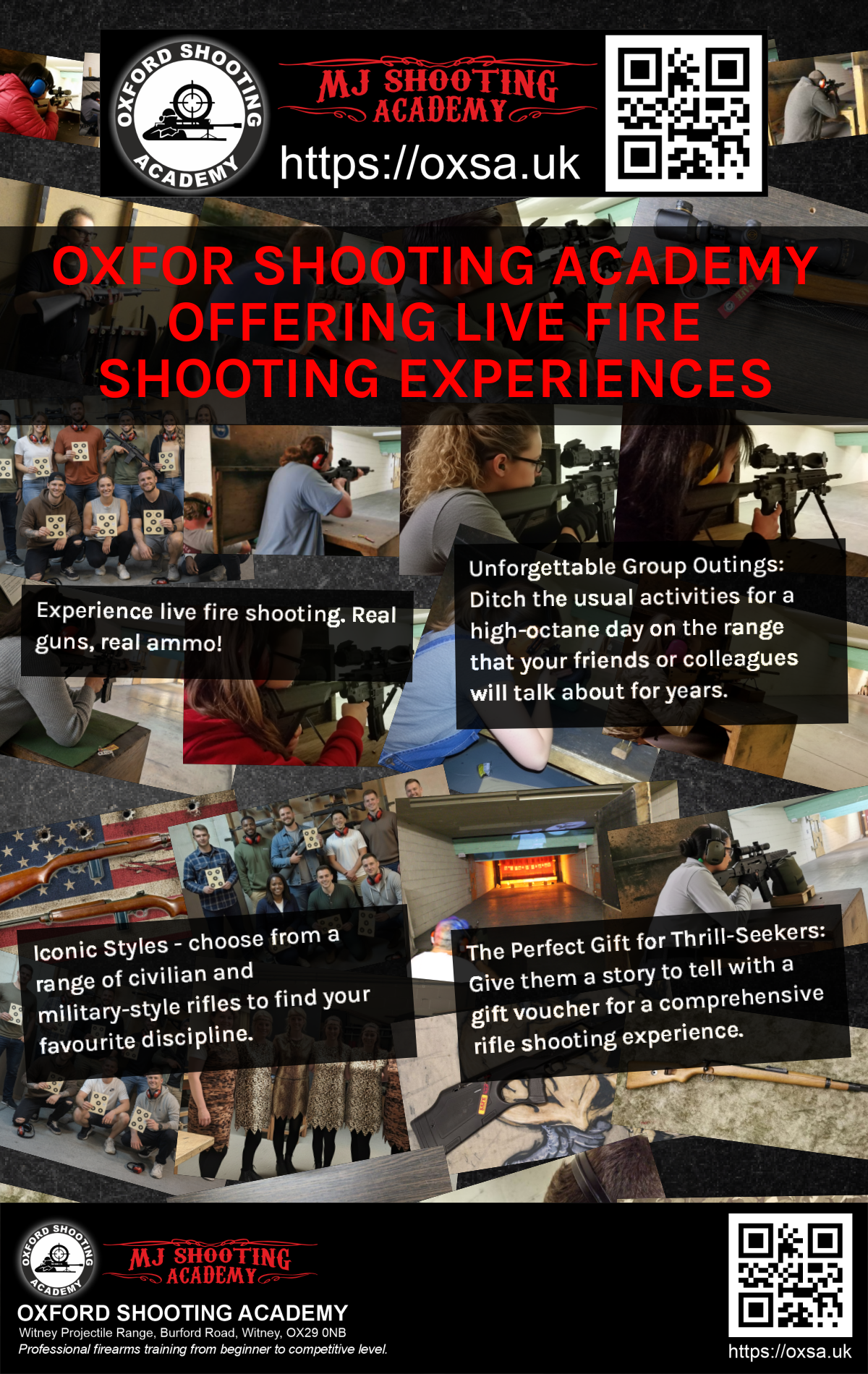 Firearms training session using various sporting firearms