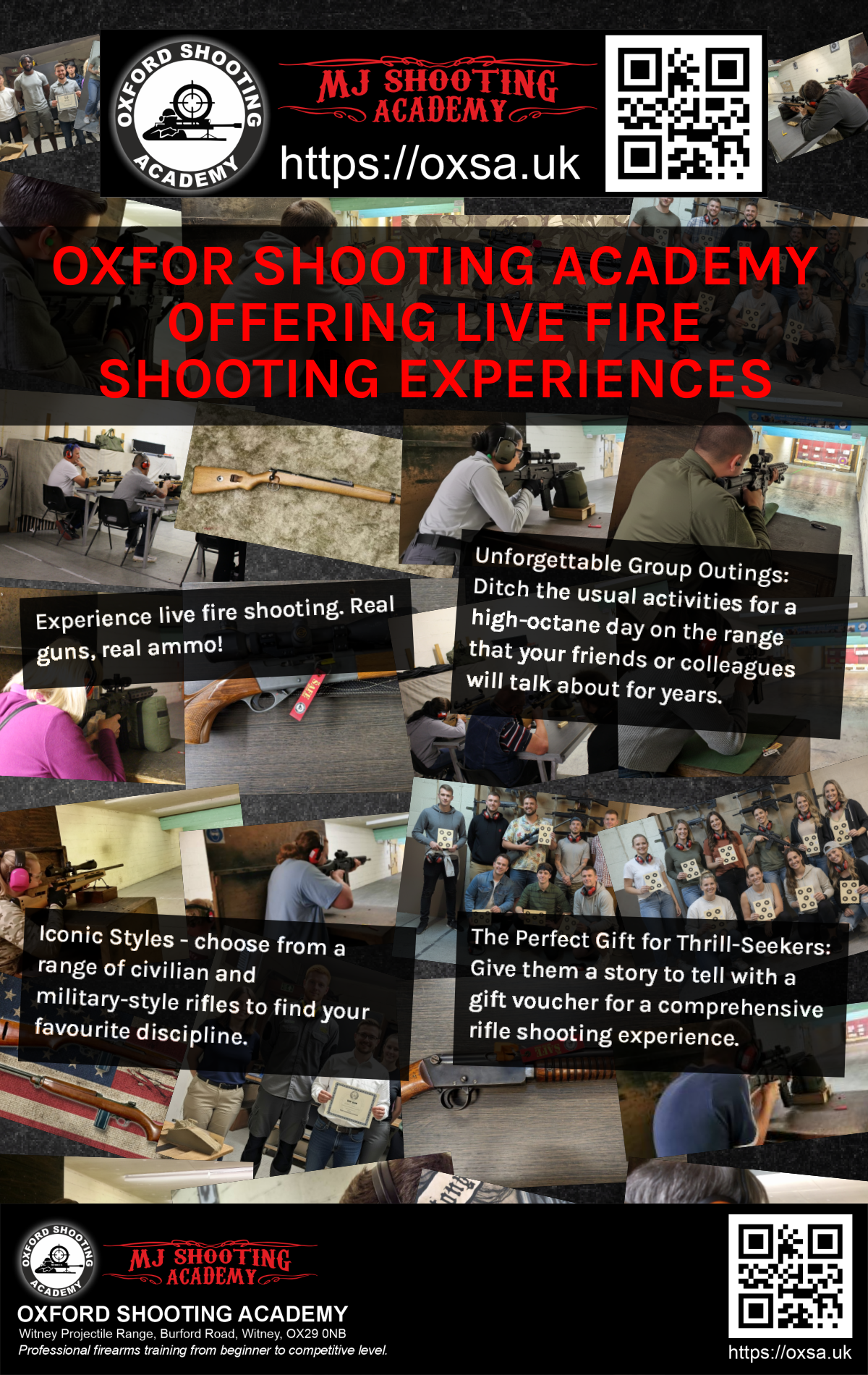 Firearms training session using various sporting firearms