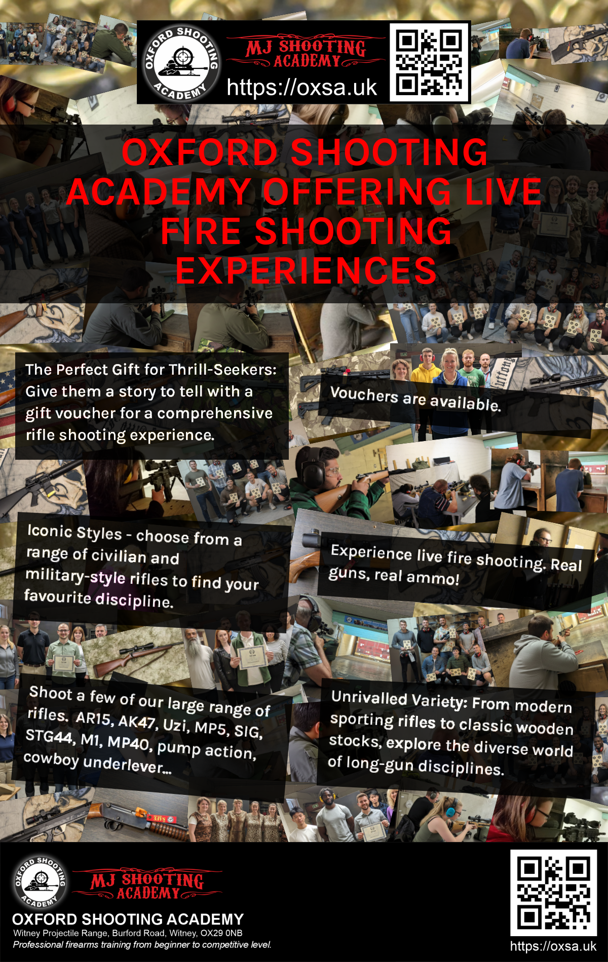 Professional shooting experience at a professional shooting range