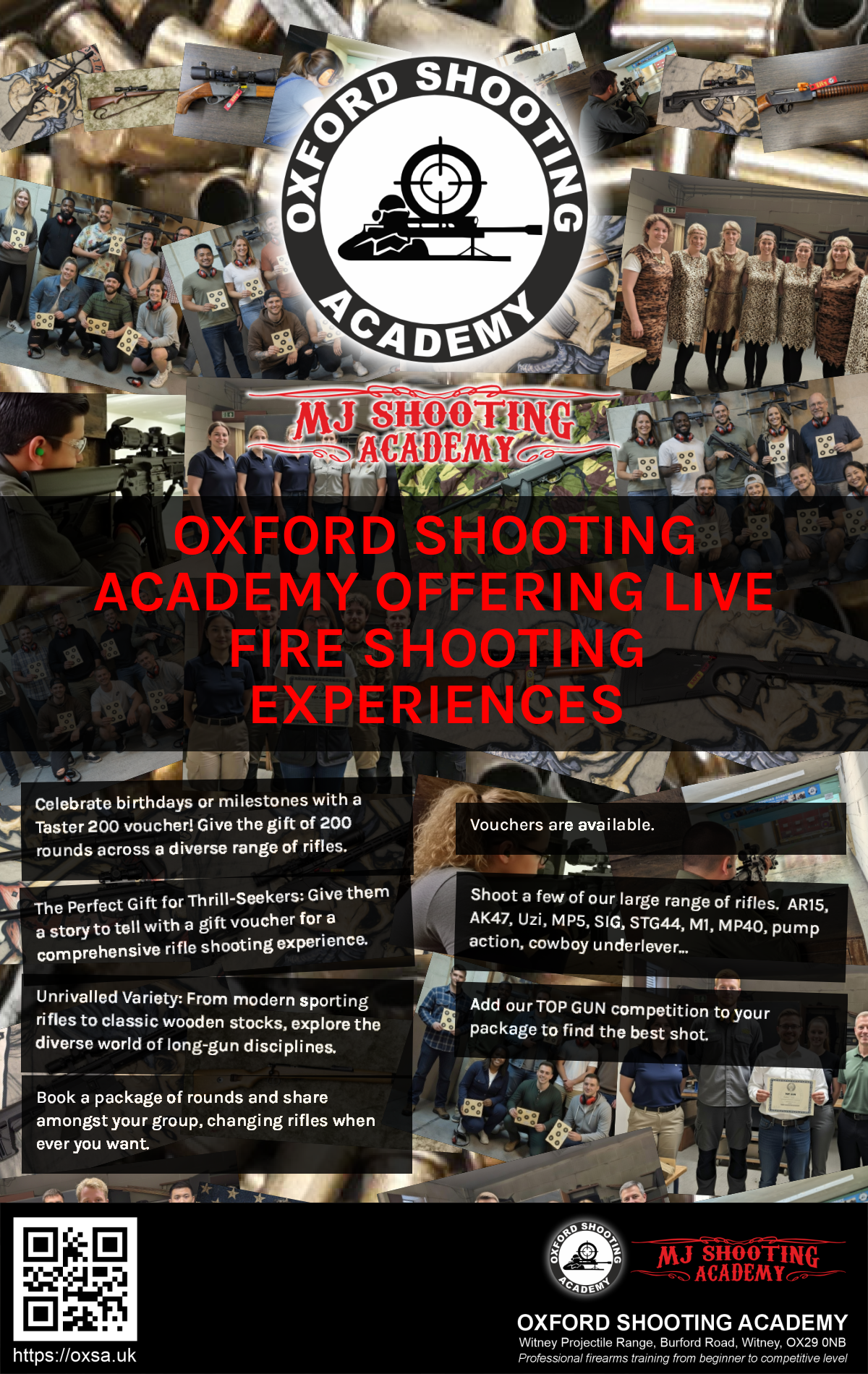 Professional shooting experience at a professional shooting range