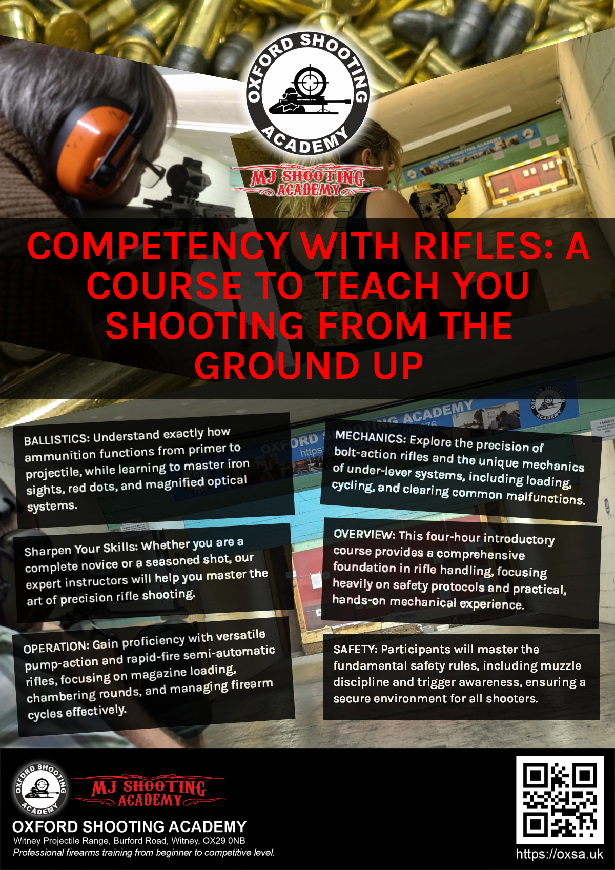 Firearms training session using various sporting firearms