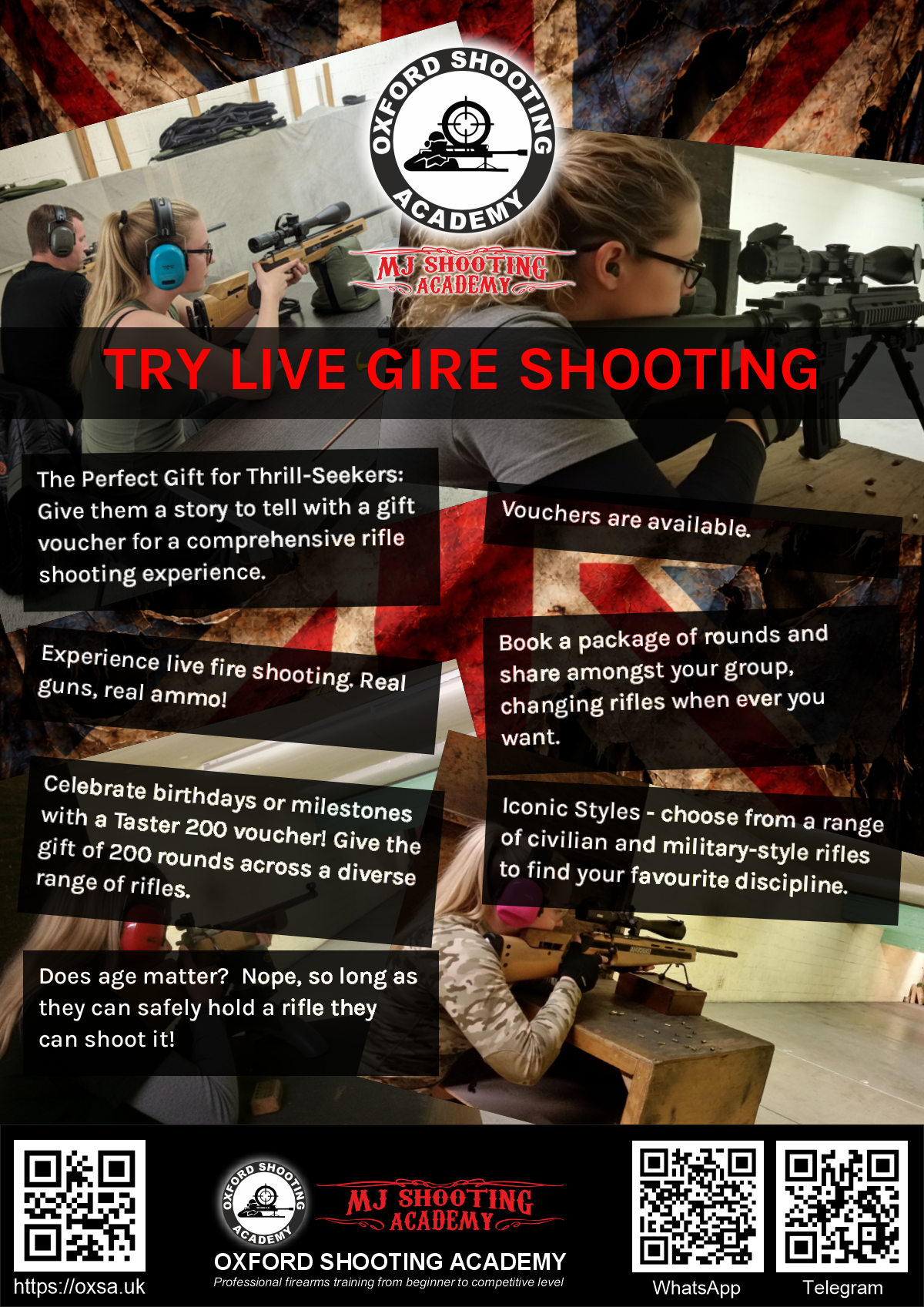 Indoor range shooting providing a unique experience day