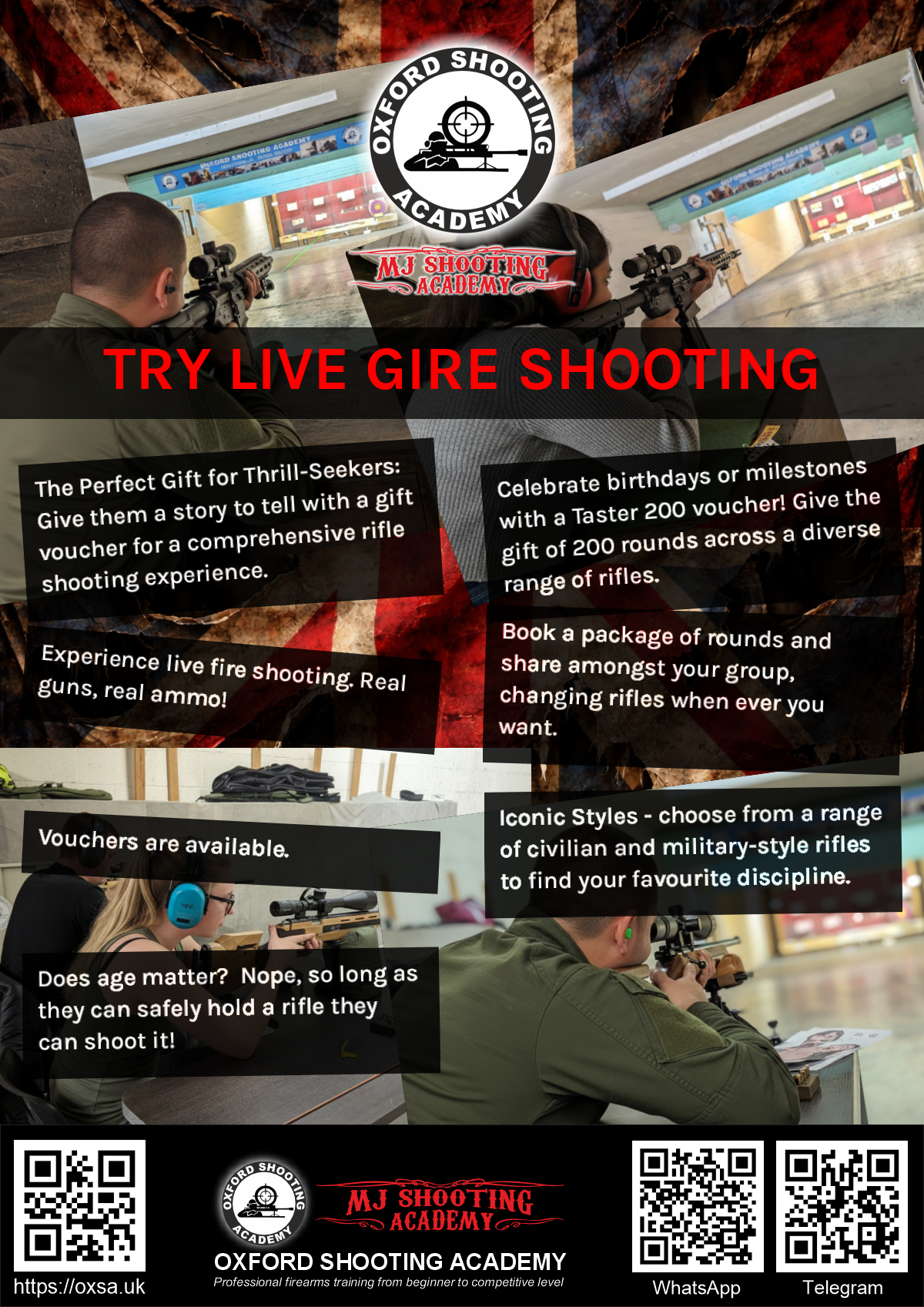 Professional shooting experience at a professional shooting range