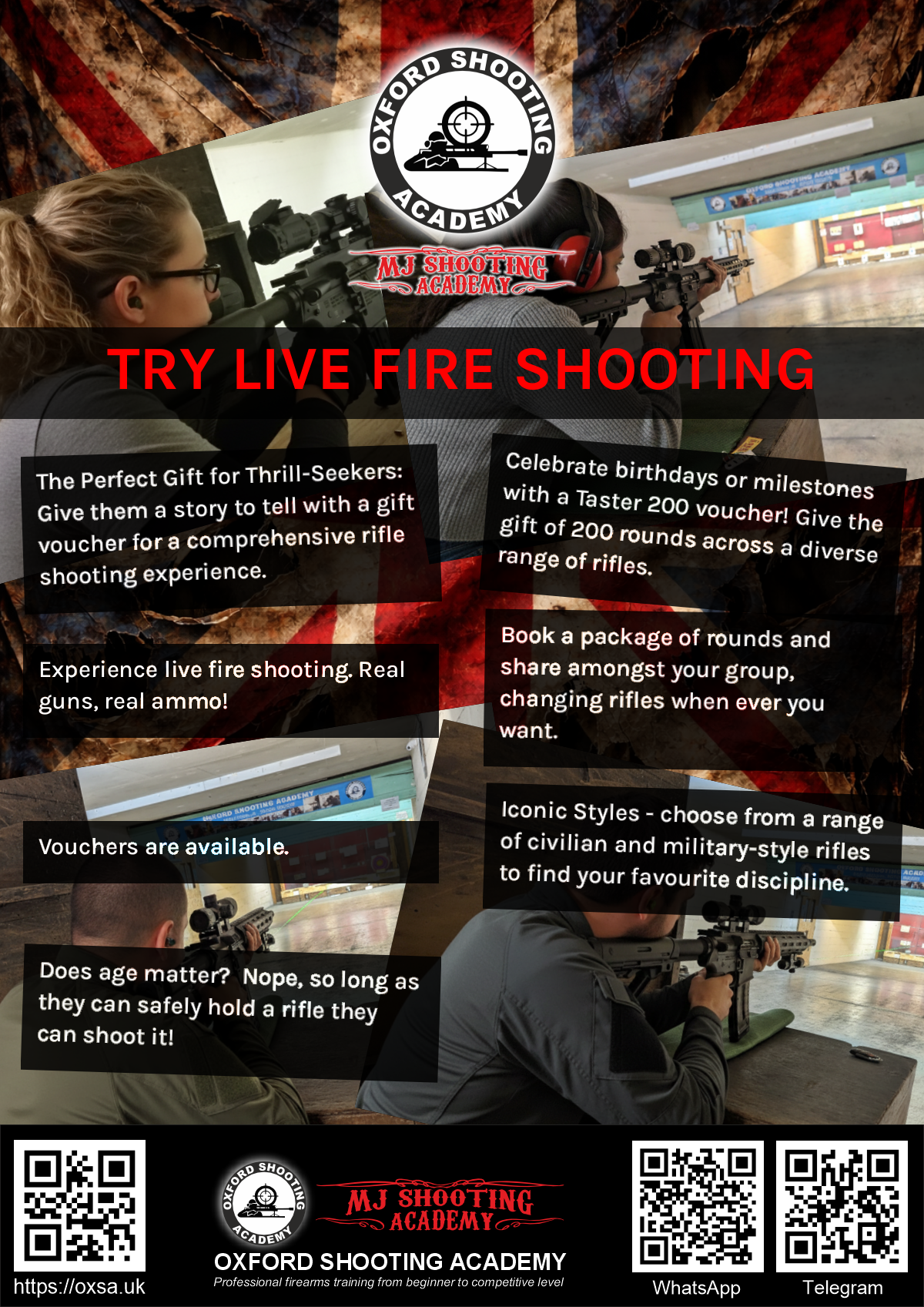 Indoor range shooting providing a unique experience day
