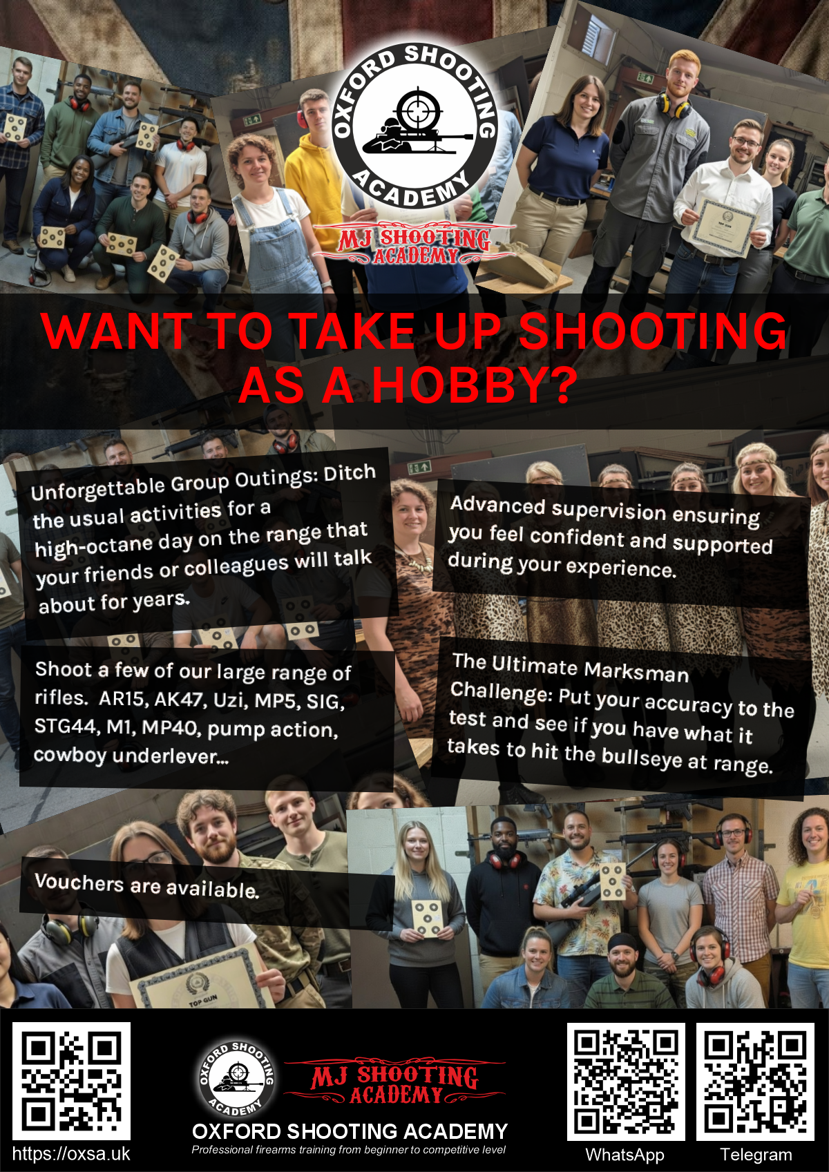 Professional shooting experience at a professional shooting range