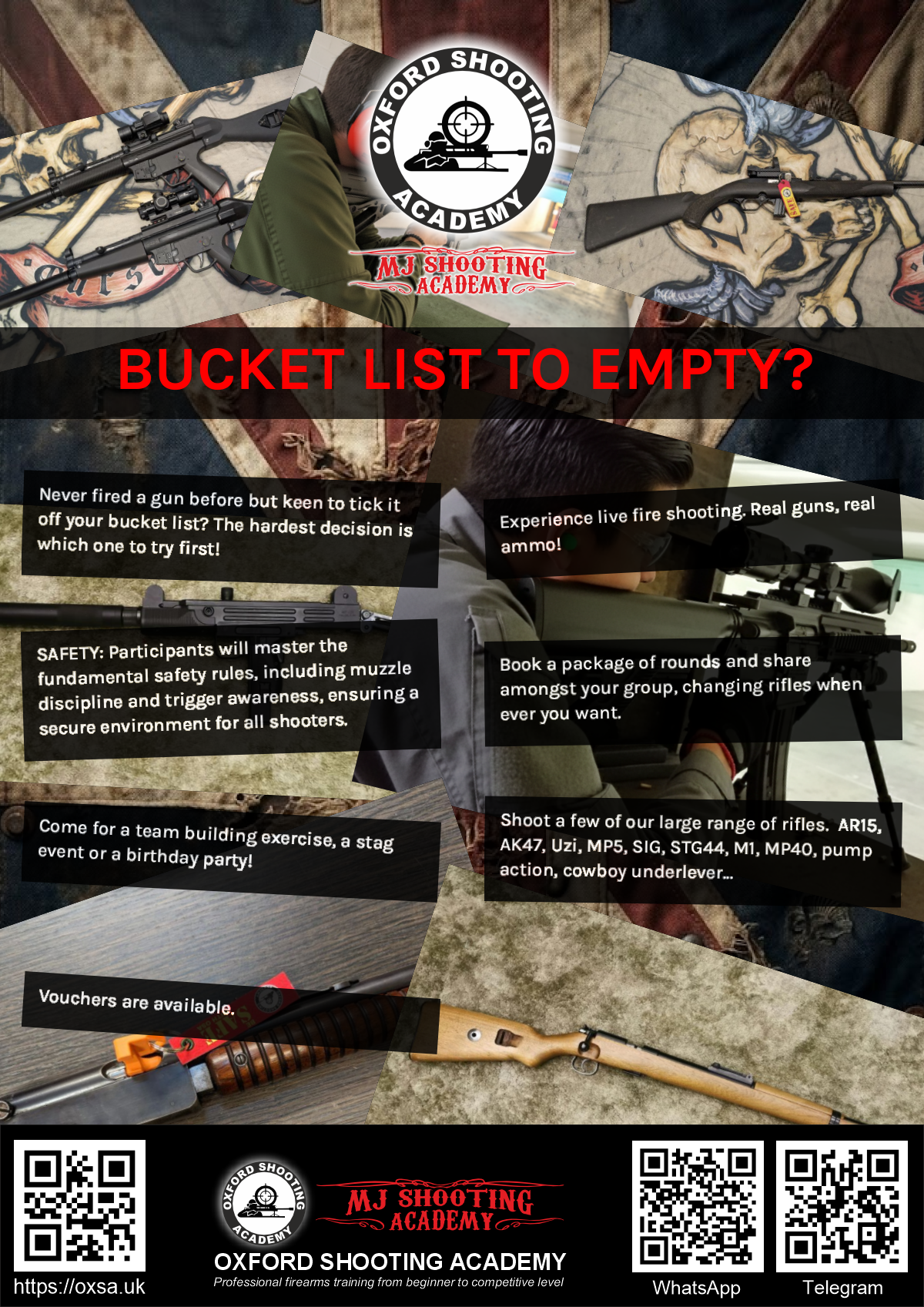 Historic rifle display with expert safety instruction