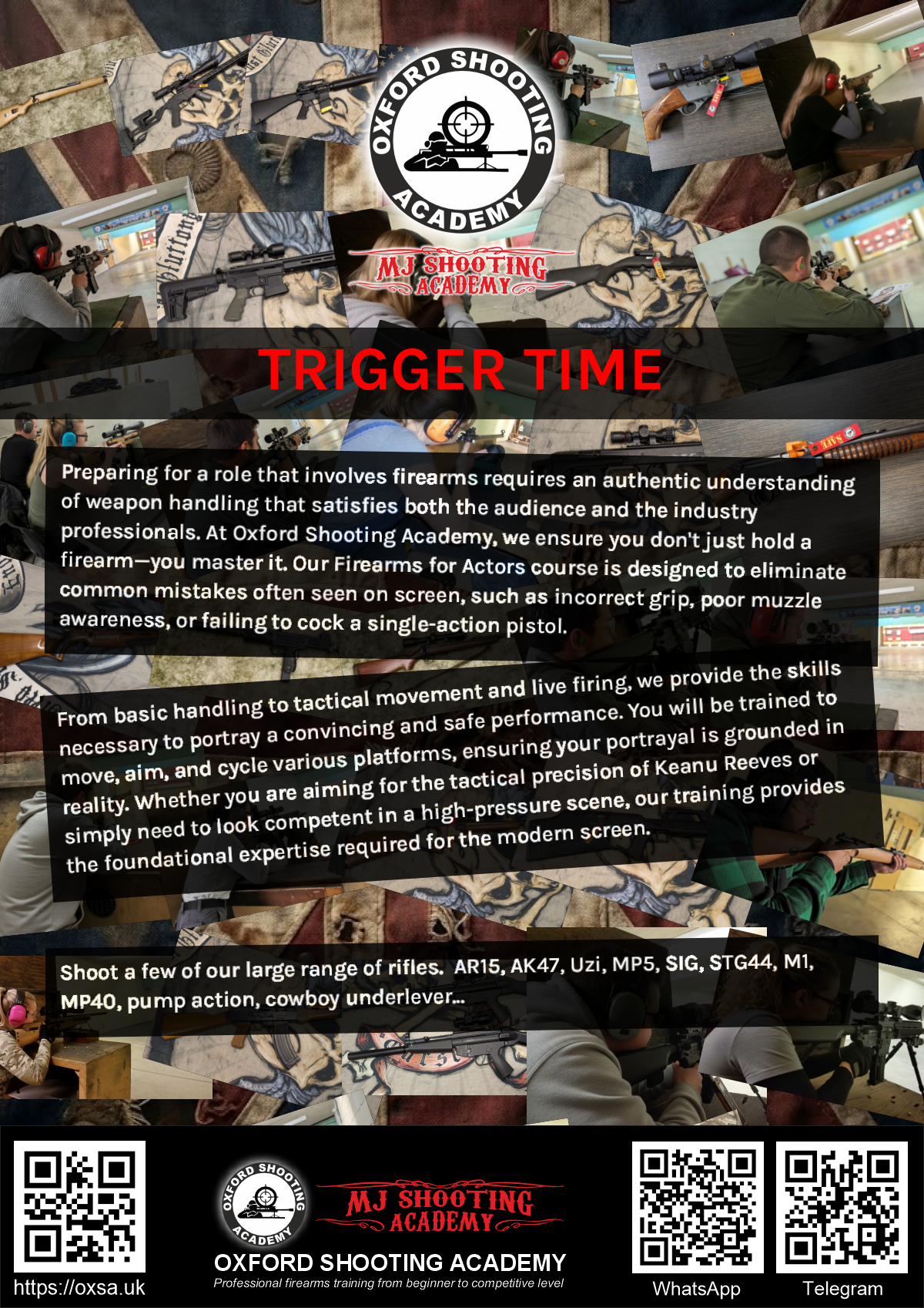 Professional shooting experience at a professional shooting range