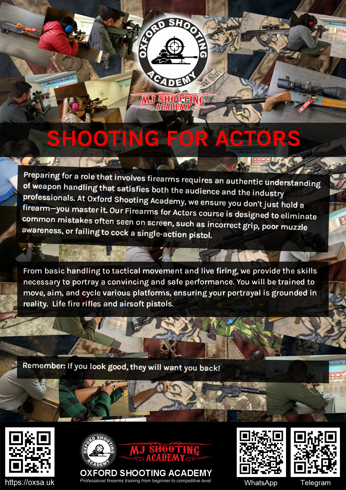 Professional shooting experience at a professional shooting range