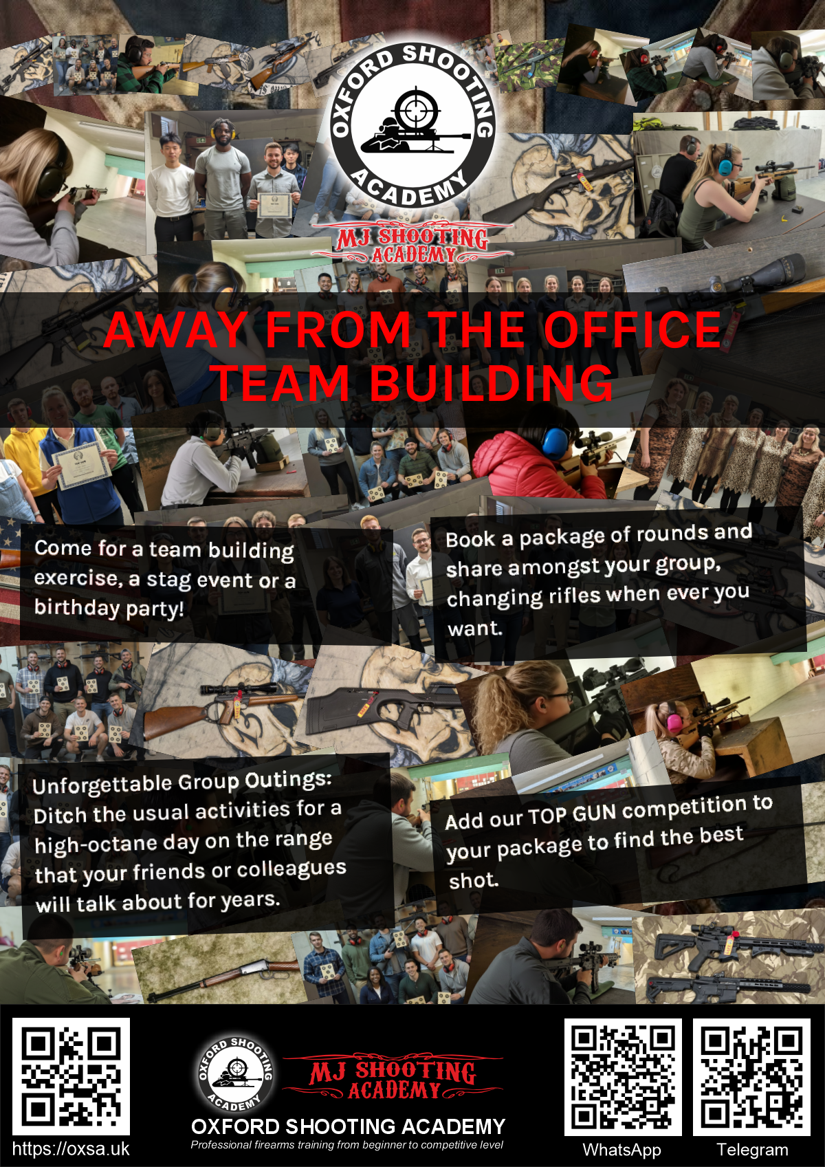 Firearms training session using various sporting firearms