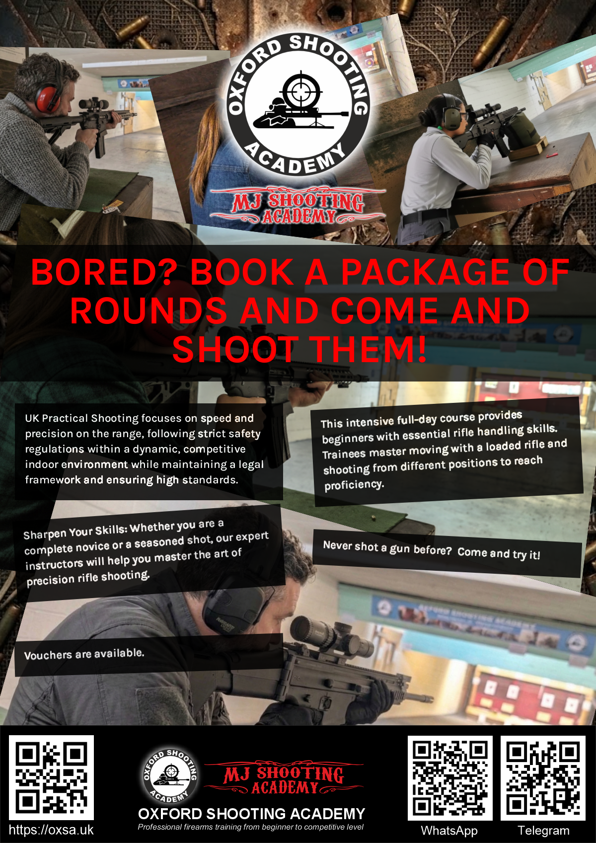 Professional shooting experience at a professional shooting range