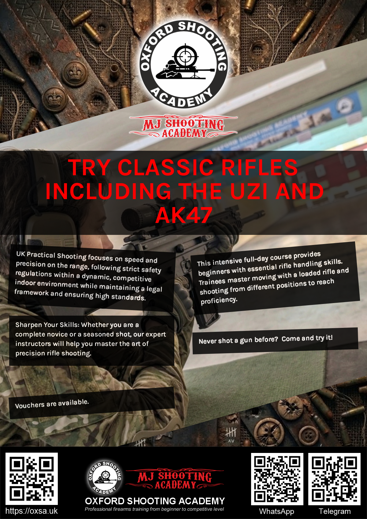 Historic rifle display with expert safety instruction