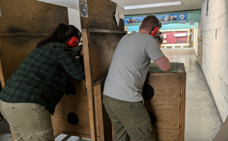 Professional shooting experience at a professional shooting range