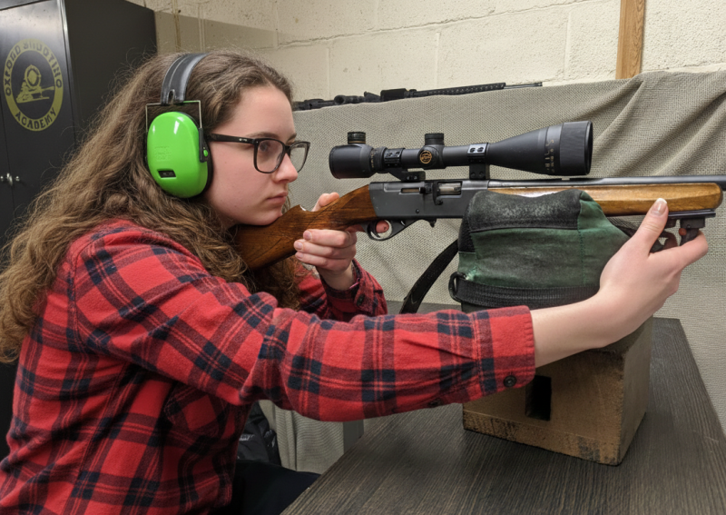 Precision shooting session focusing on firearm safety and handling
