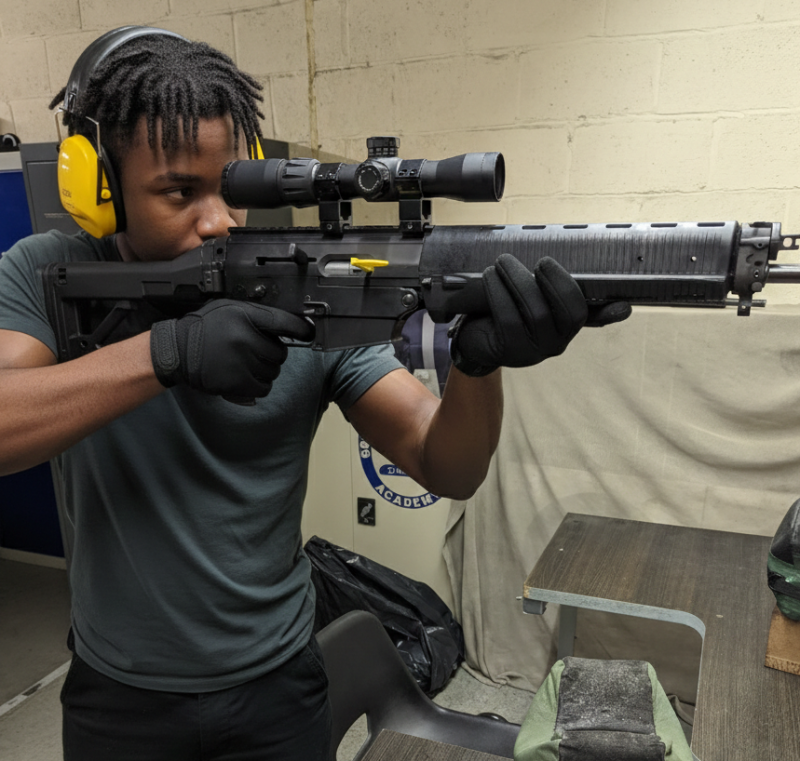 Professional shooting experience at a professional shooting range