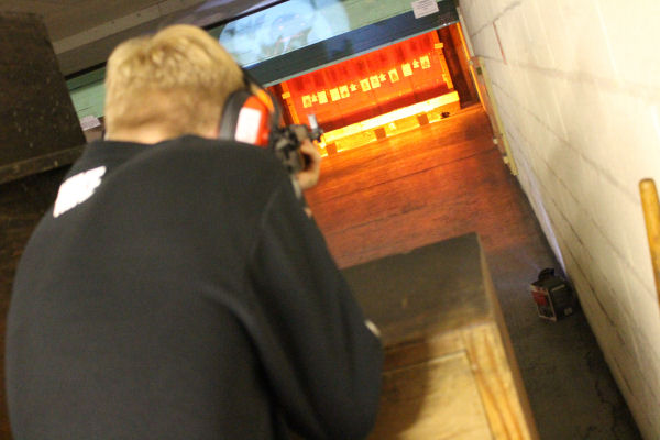 Firearms training session using various sporting firearms