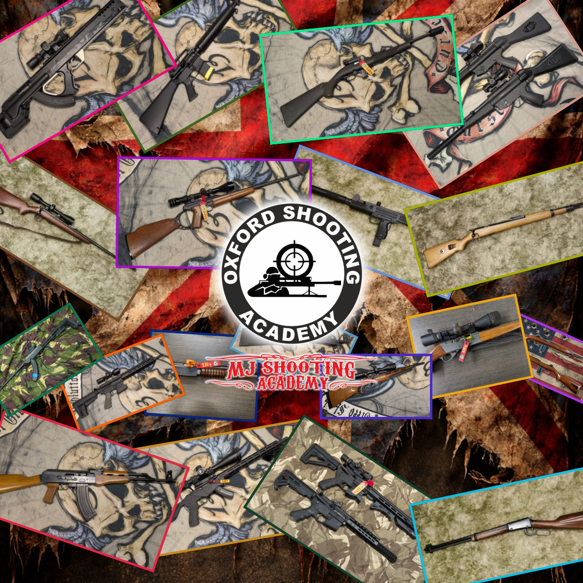 Firearms training session using various sporting firearms